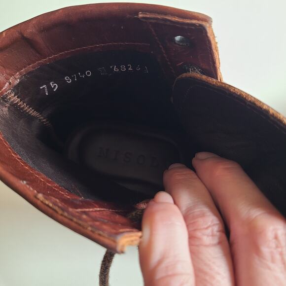 Mens Nisolo Andres All Weather Brown Leather Ankle‎ Dress Boots Size 7.5 M - Picture 6 of 15